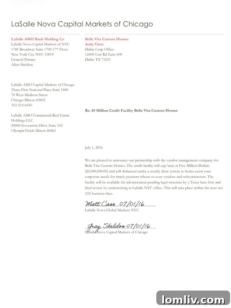 LaSalle Letter homebuilder