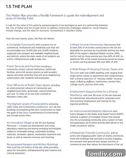 Hensley Field master plan future developments