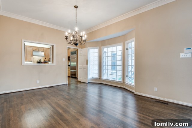Before: Formal Dining Room with Obtrusive Service Window