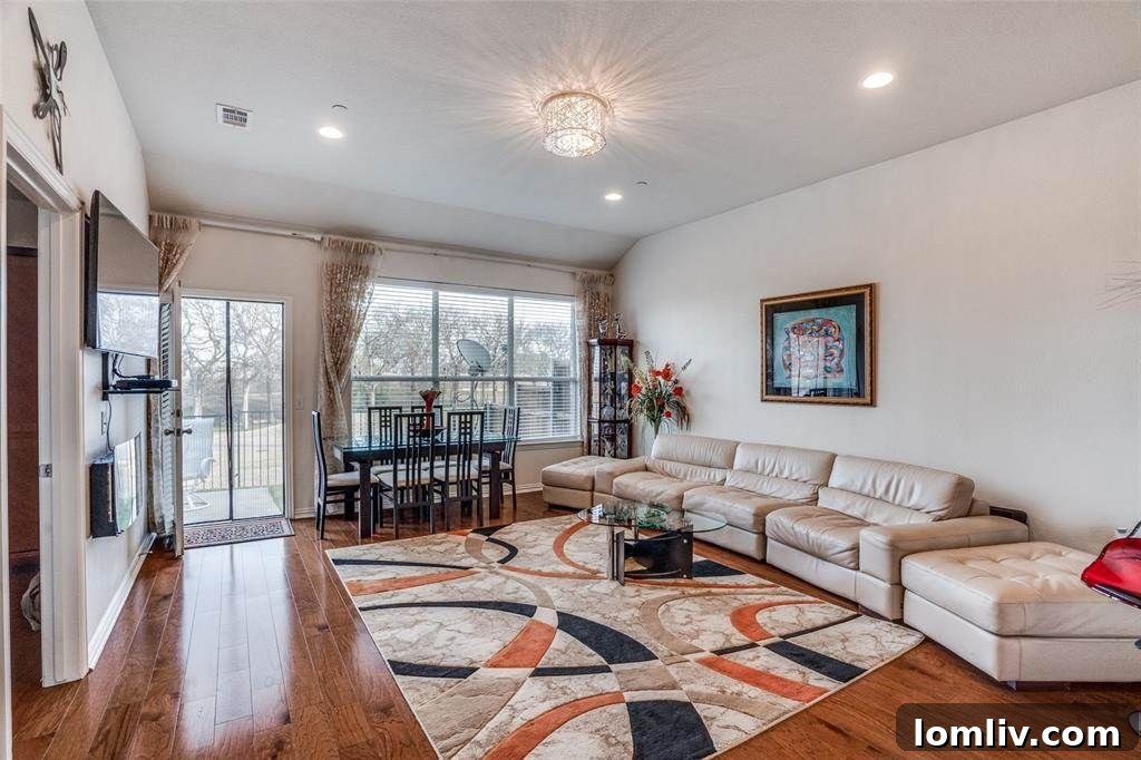 Lush green golf course fairway and mature trees, highlighting the scenic beauty surrounding Fairway Villas