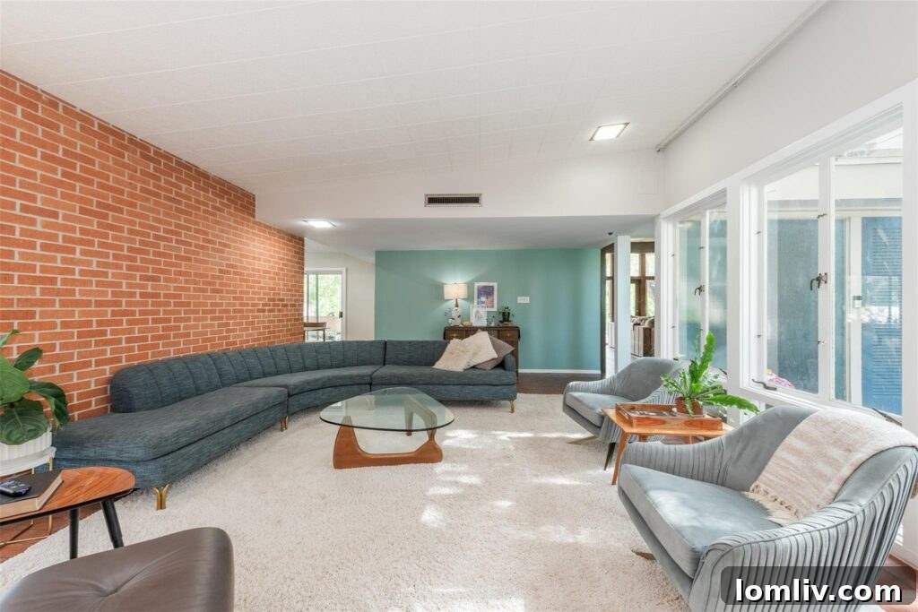 Thoughtfully Designed Midcentury Modern Living Space