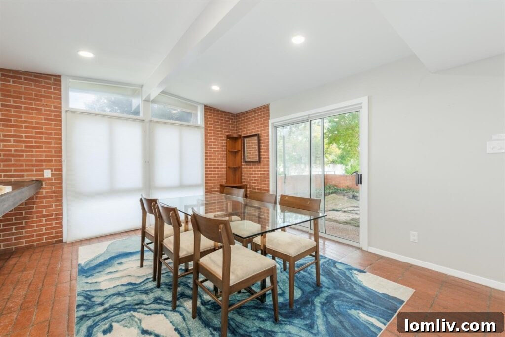 Open Concept Midcentury Modern Interior with Architectural Details