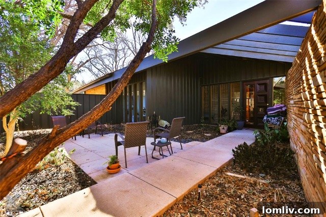 Inviting entrance or hallway of the Cree House, highlighting distinctive mid-century design elements and natural light.