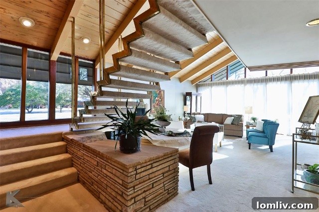 A unique interior perspective of the Cree House, showcasing a striking architectural detail or a creative use of space.