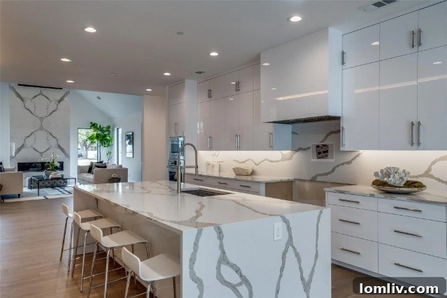 Luxury Kitchen Island and Dining Area