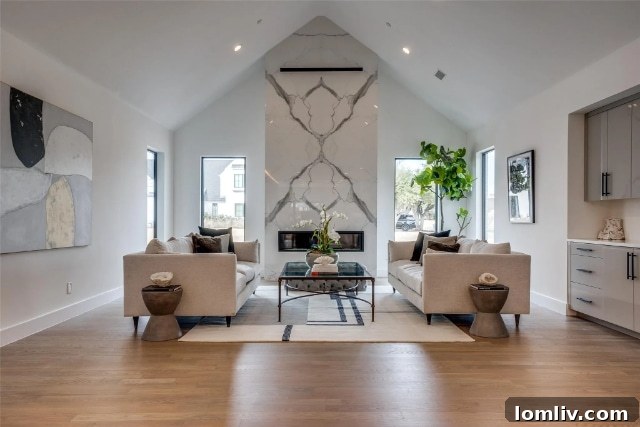 Modern Kitchen Design with Wood Slats