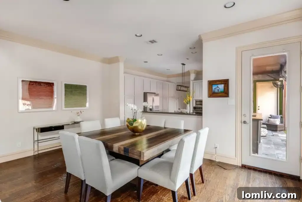 Discover Your Modern Townhome Sanctuary Near Highland Park 6 Spacious Living Room with Soaring Ceilings and Fireplace