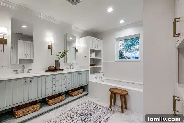 Luxurious soaking tub in the owner's bathroom