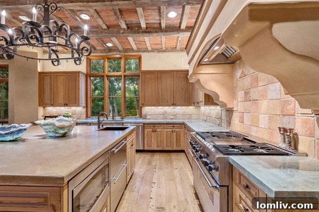 State-of-the-art gourmet kitchen with quartzite counters