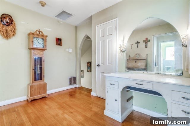 Bathroom with unique triangle tiles