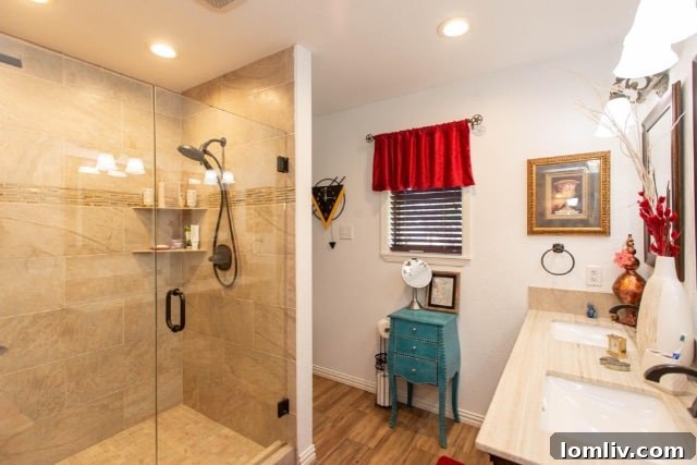 Inviting living room with expansive windows overlooking the lake
