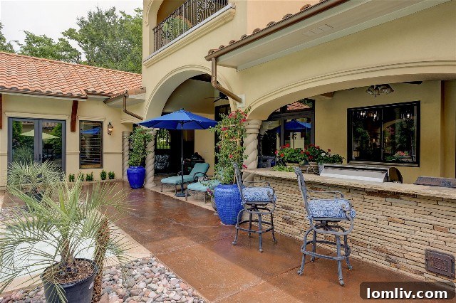 Luxurious outdoor kitchen, a vital component of modern Hacienda homes, perfect for entertaining.