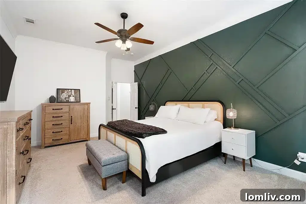 Spacious master bathroom with dual vanities at 625 Creek View Drive.