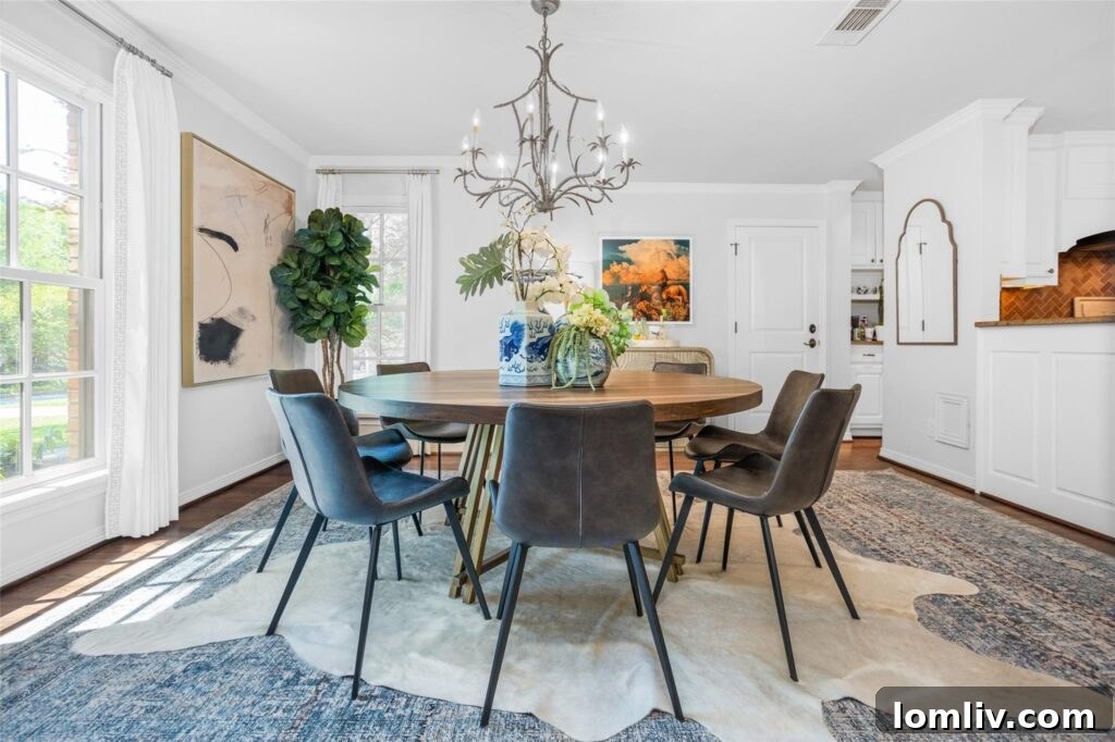 Overton Park's Verdant Retreat: A Blissful Haven for Family & Festivities 4 4013 Inwood Road Yemek Odası: Zarif ve Çağdaş Tasarım