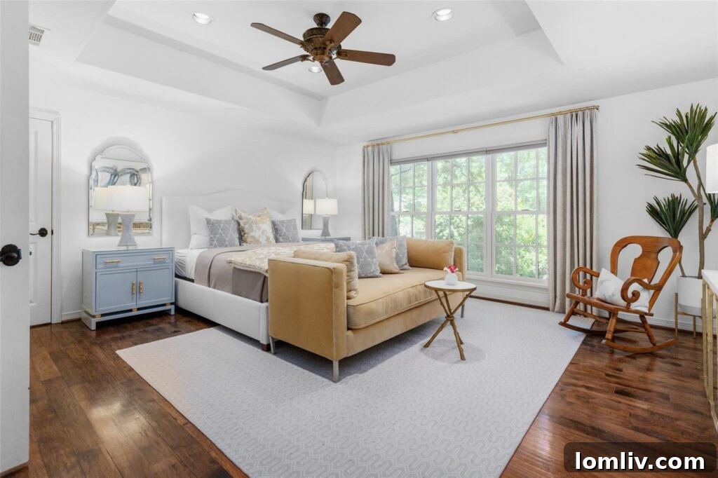 Overton Park's Verdant Retreat: A Blissful Haven for Family & Festivities 7 Overton Park Evi Ana Yatak Odası: Geniş ve Ferah Mekan