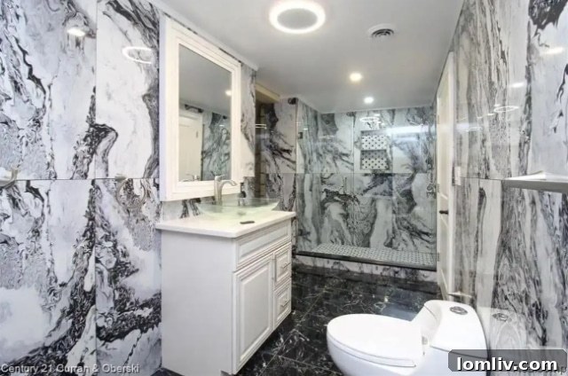 All Marble Bathroom Design, Unique Home Renovation