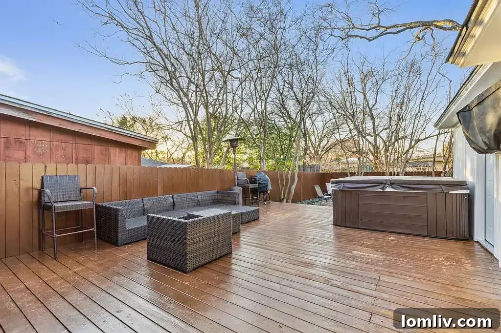 Aerial view showcasing the fully turfed backyard and entertainment features.