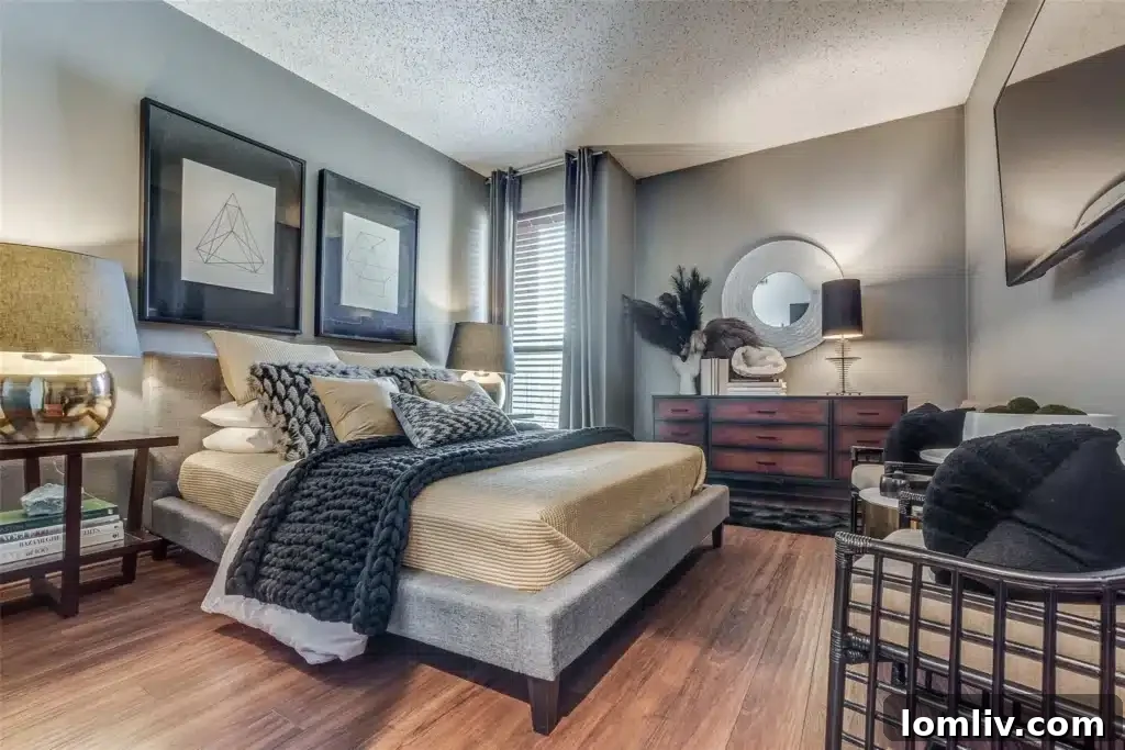 Oaklawn's Oglesby Gem: A Tranquil Escape 11 Second spacious bedroom, ideal for guests or as a home office.