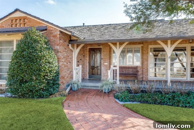 Elegant Charles Dilbeck Texas Ranch style home exterior in Preston Hollow