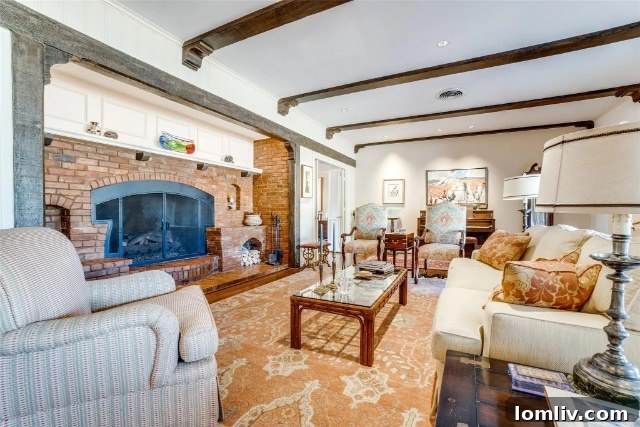 Interior view of the Dilbeck home, showing unique architectural elements