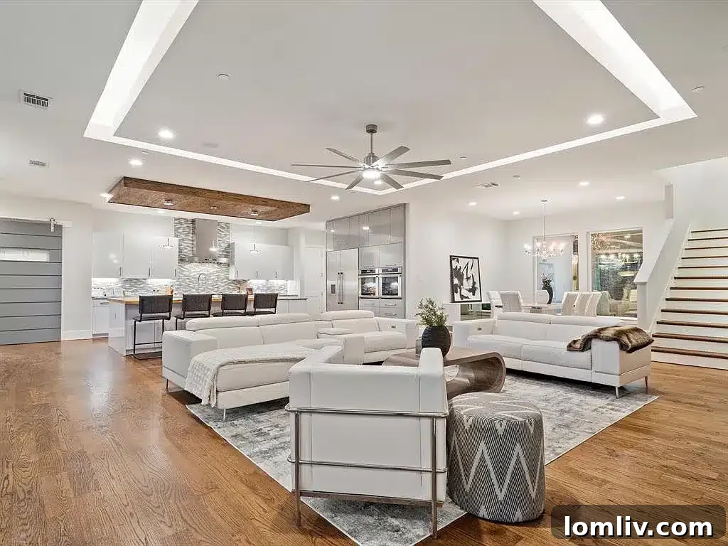 Modern home exterior with stunning outdoor lighting and a seamless transition to the natural landscape.