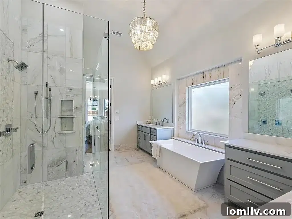 Custom built-in wine display, a stunning focal point and amenity in the Southlake luxury residence.