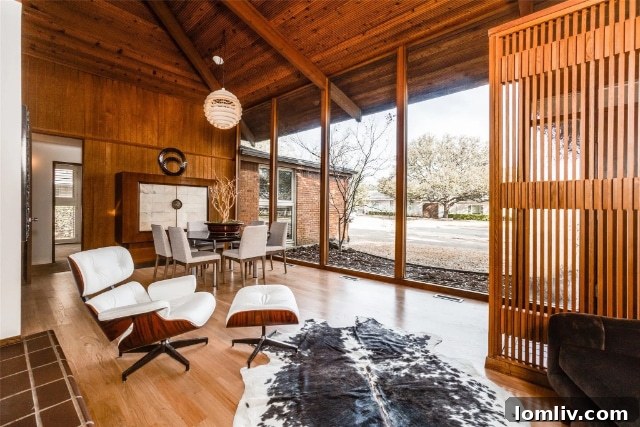 Exquisite Midcentury Modern interior design with natural light