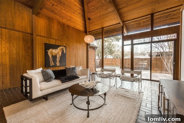 Open plan kitchen in a stunning Midcentury Modern residence