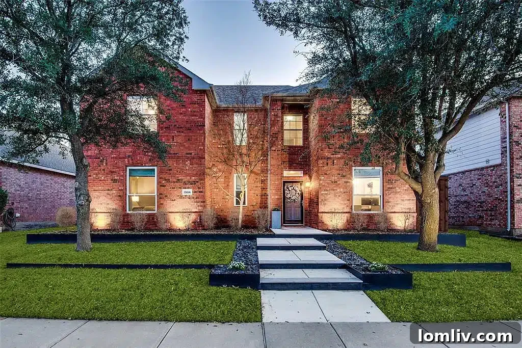 Charming updated home exterior with inviting curb appeal in Allen, Texas