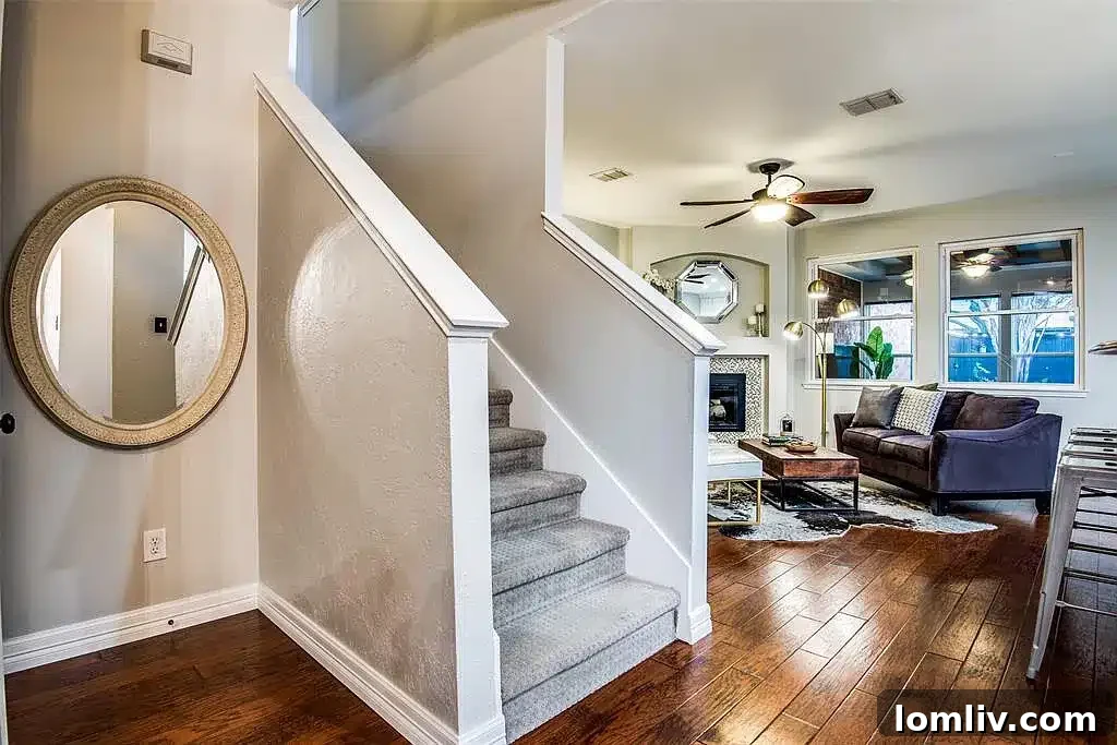 Modern kitchen with white cabinetry and stainless steel appliances in an updated Allen home