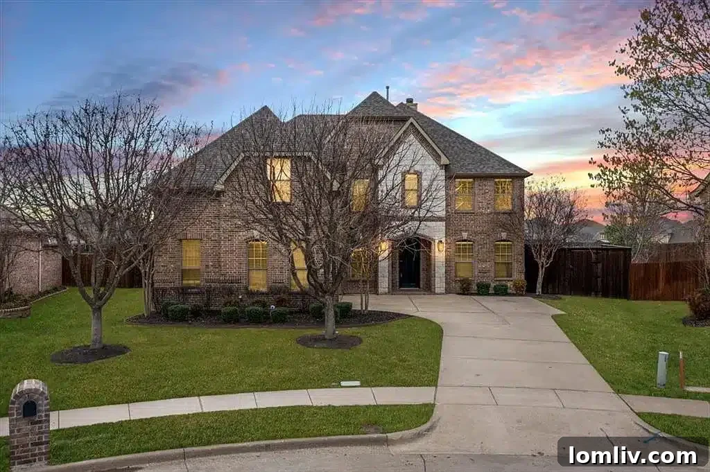 Grand exterior of a large, well-maintained home with a sizable footprint in Allen, Texas