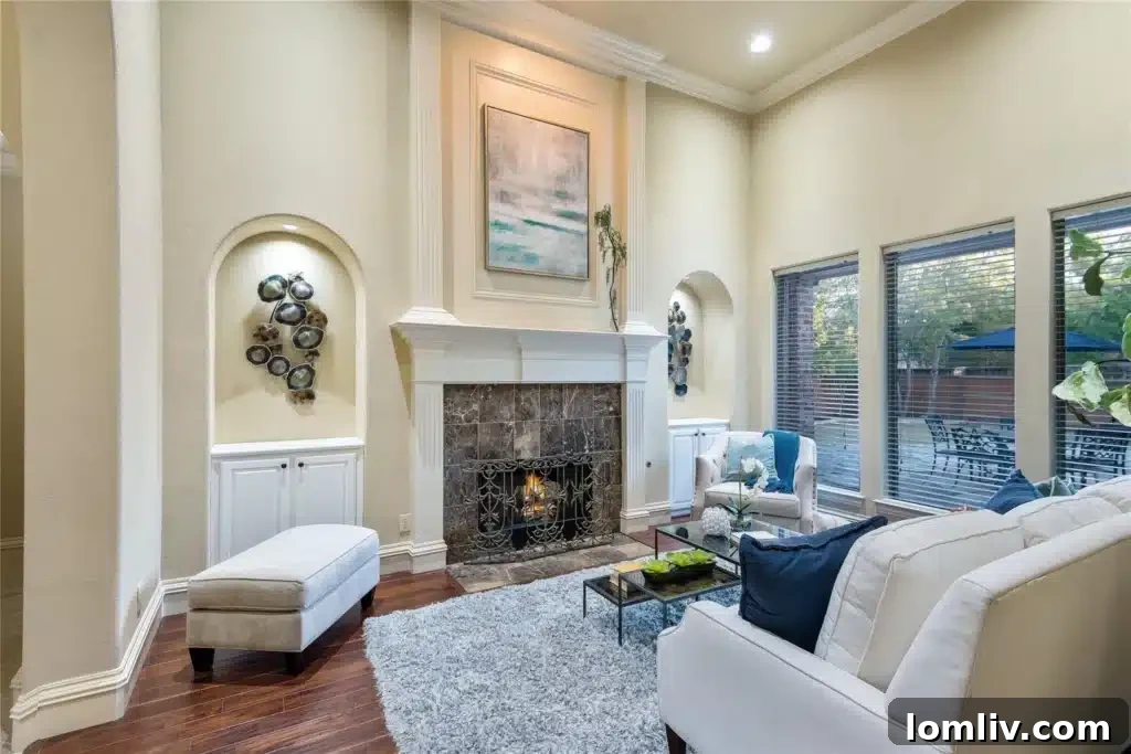 Spacious kitchen with modern appliances and island in a luxury Allen home