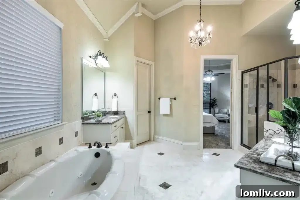 Cozy bedroom with ample space and modern decor in a Twin Creeks residence