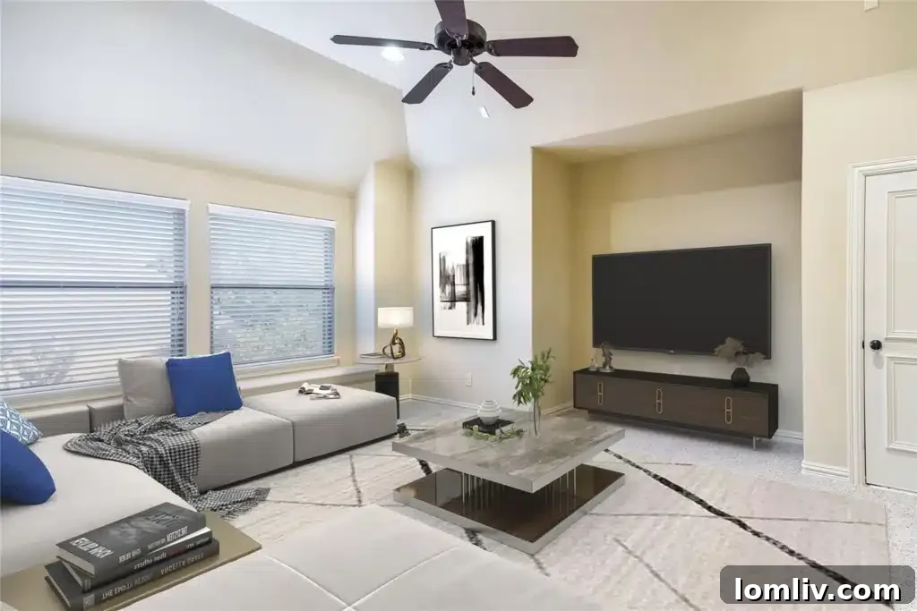 Exterior view of 1617 Navarro Drive, showing grand entrance and well-kept landscaping