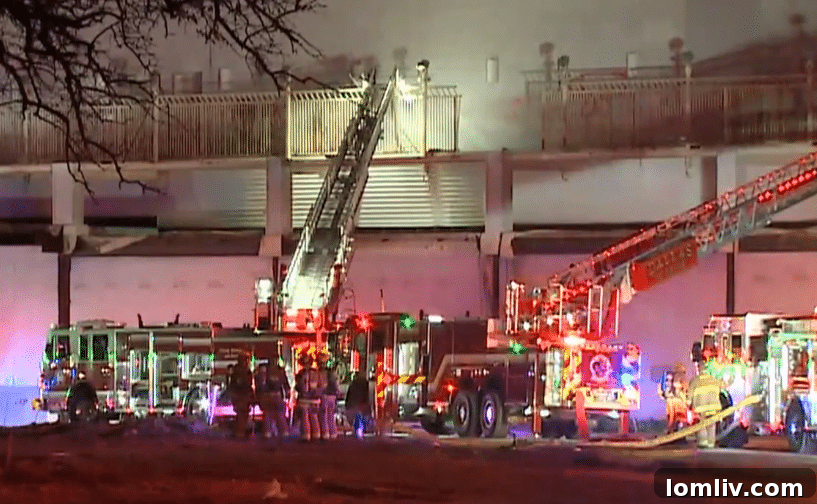 Double Blaze Downs Valley View Center, Injures Firefighters 4 Another view of the fire at Valley View Mall, showing plumes of smoke.