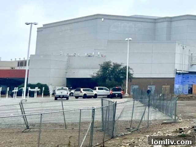 Double Blaze Downs Valley View Center, Injures Firefighters 6 Close-up of the Valley View Mall structure, showing fire damage and ongoing efforts.