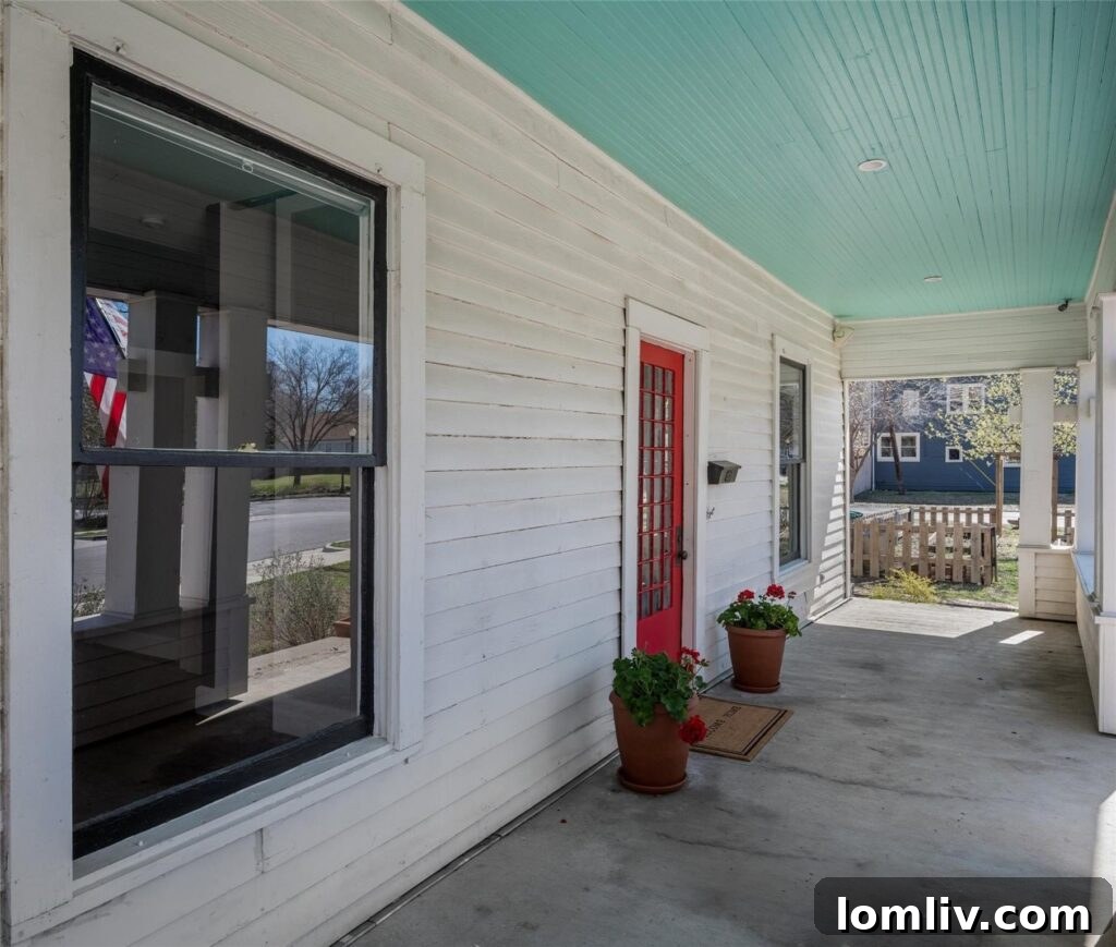 Fairmount Bungalow Front Porch with Aquamarine Ceiling