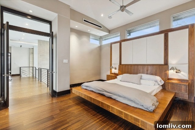 Primary Suite with Two-Sided Fireplace and Balcony