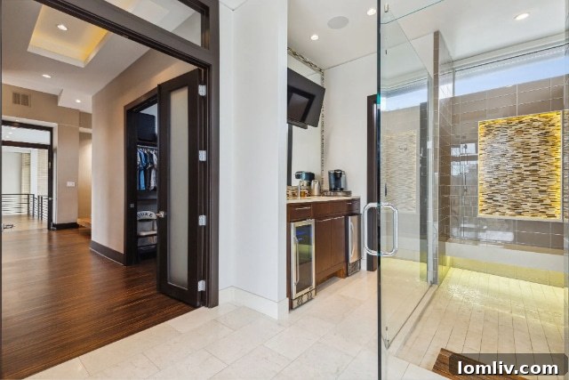 Custom Walk-in Closet and Coffee Bar in Master Suite