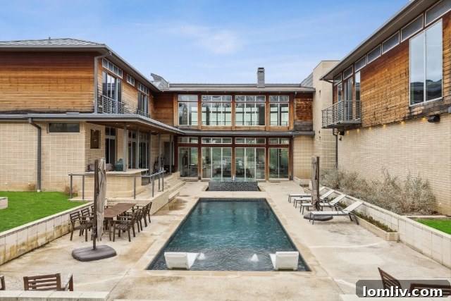 Outdoor Living Area with Pool and Cabana