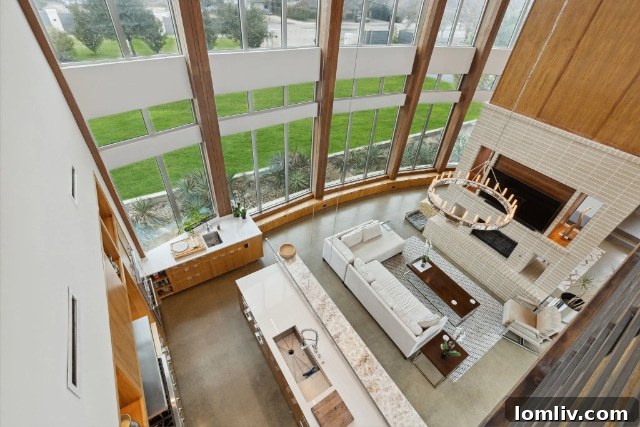 Dramatic Curved Glass Facade of a Modern Mansion