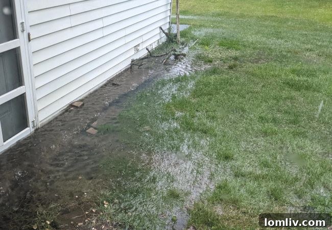 Spring rain impacting home drainage and foundation