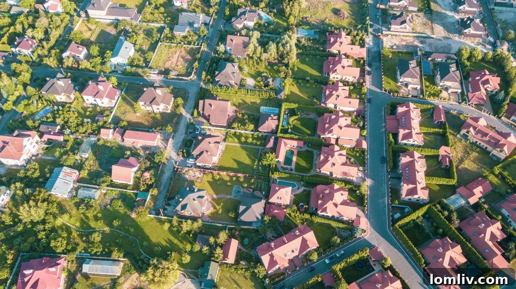 Dallas skyline with residential buildings