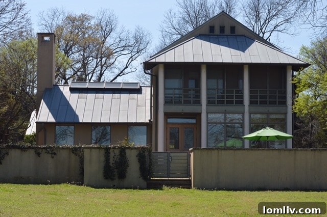 Frank Welch’s architectural home at 3535 West Lawther Drive overlooking White Rock Lake