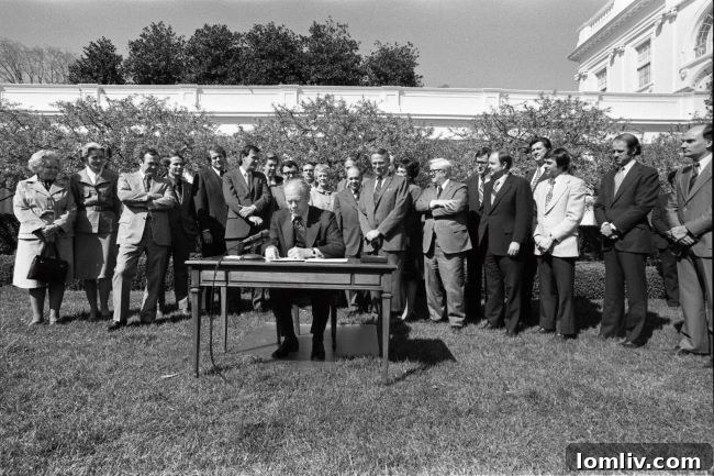 President Ford signing Equal Credit Opportunity Act for women's homeownership