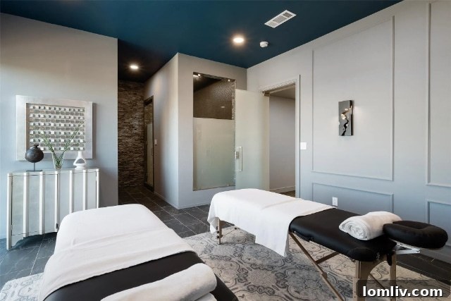 Split-Level Gym with Yoga Studio and Steam Shower