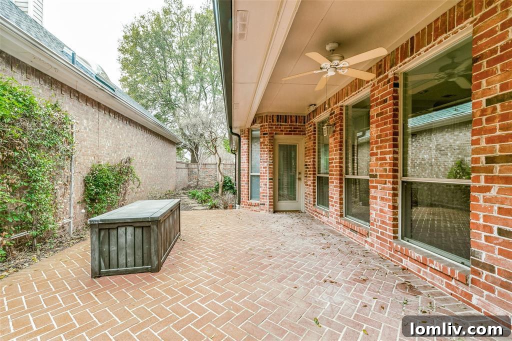 Stylish outdoor patio area, perfect for entertaining or relaxation.