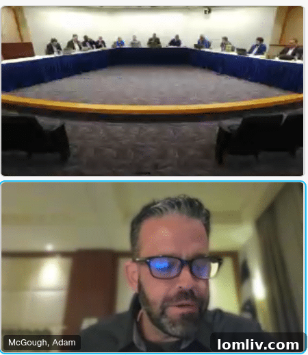 Councilman Adam McGough speaks at the PFC Board meeting.