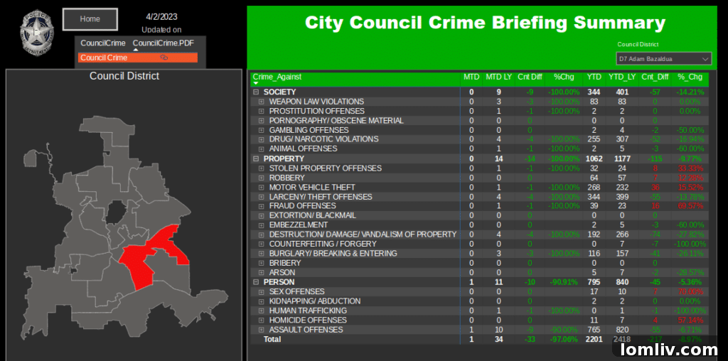 Dallas Police Department Crime Dashboard