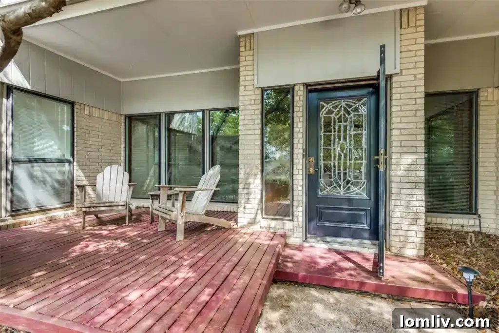 The tranquil and beautifully maintained backyard space, a private sanctuary in the heart of Merriman Park.